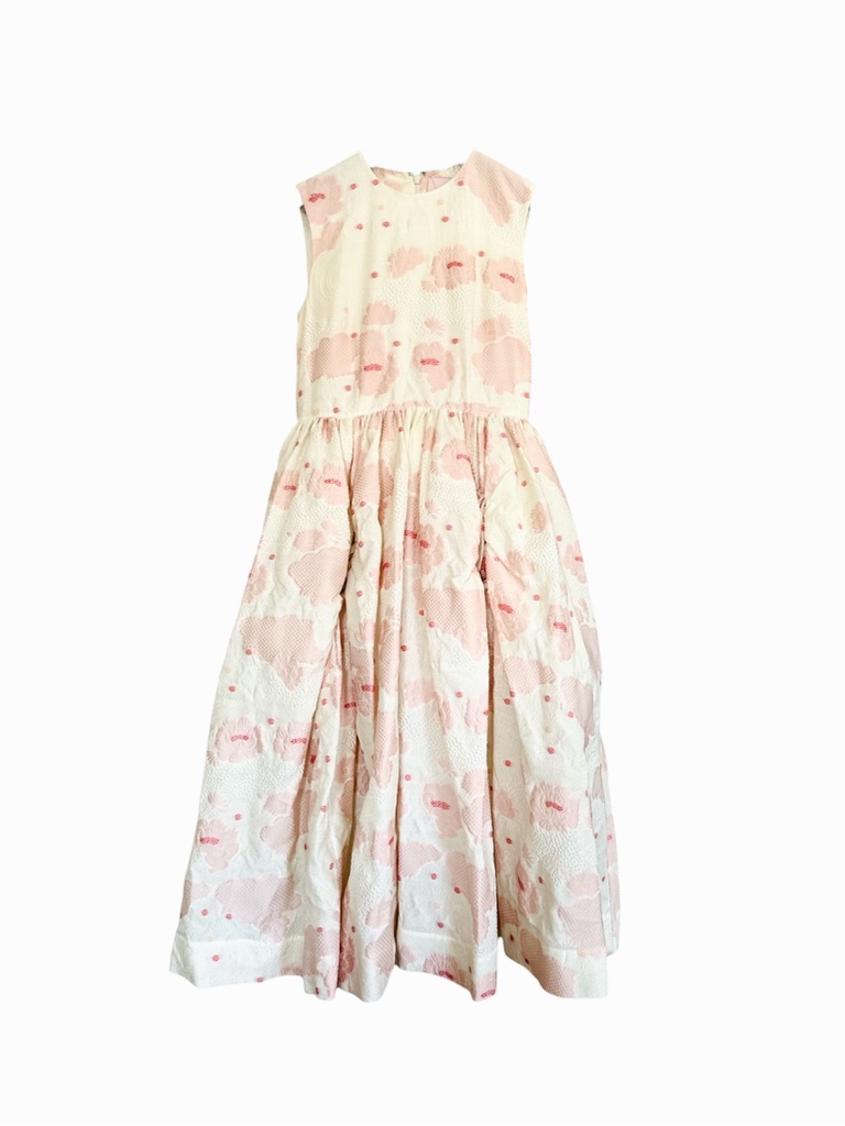 Simone Rocha H&M White And Pink Floral Jacquard Party Dress